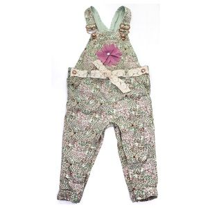 Vintage Girls Floral Overalls 24 Months